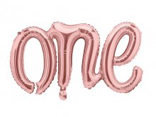 Folinis balionas "One", rožinis auksas (66x37cm)